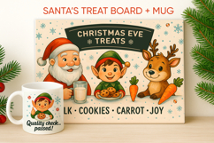 Santa Milk and Cookies Board, Santa treat board Product Image 1