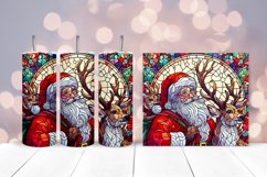 Santa Stained Glass Tumbler Wrap Sublimation | Christmas PNG Product Image 2