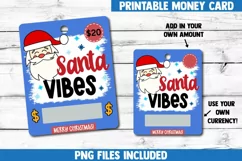 Santa Vibes | Printable Money Card | Cute Santa Claus PNG Product Image 1