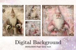 Santa Claus Vintage Background Christmas Pink Santa Antiques Product Image 1