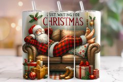 Just Waiting For Christmas Tumbler Wrap, Santa Tumbler Wrap Product Image 1