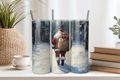 Santa Walking in Forest 20oz Tumbler Sublimation PNG Product Image 1