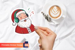 Santa Wearing Headphones And Listening To Music Sticker Product Image 1