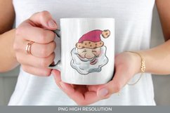 Smiling Santa Wearing Hat Watercolor Sublimation Product Image 1