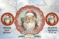Rustic Santa Wind Spinner Sublimation Design | Round PNG Product Image 1