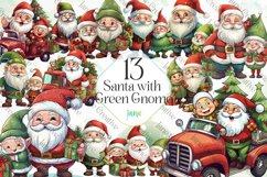 Santa With Green Gnome Sublimation Product Image 1