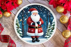 Santa with Snowflakes Ornament PNG Product Image 1