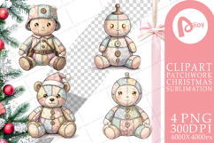 Santa Workshop Patchwork Sublimation Product Image 1
