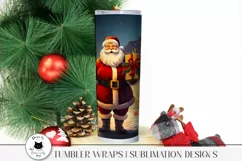 santa wrap shown on tumbler