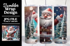 3D Christmas Santa Sublimation Tumbler Wrap Design Product Image 1