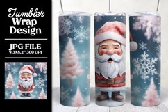 3D Christmas Sublimation Tumbler Wrap Design Santa Product Image 1