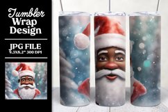 3D Black Santa Sublimation Tumbler Wrap Christmas Product Image 1