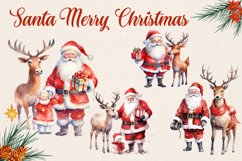 Santa Claus Christmas Watercolor Winter Holiday Clipart PNG Product Image 1