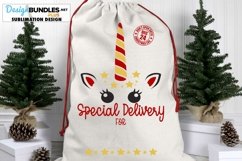 Santa Bag Sublimation Design PNG | Unicorn Special Delivery Product Image 1
