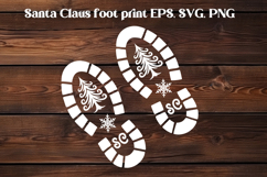 Christmas Santa Claus foot print SVG design Product Image 1