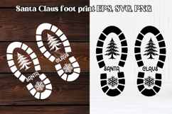 Christmas Santa Claus foot print SVG design Product Image 1