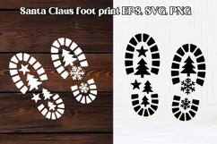 Christmas Santa Claus foot print SVG design Product Image 1