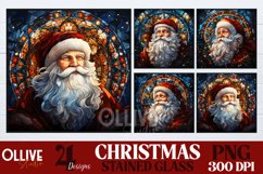 Christmas Santa Claus Stained Glass Sublimation Bundle Product Image 1