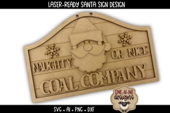 Naughty Nice Coal Co Sign Laser Ready SVG | Santa Laser SVG Product Image 4