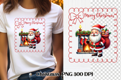 Funny Christmas Santa Claus frame clipart | Christmas PNG Product Image 1