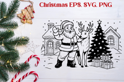 Christmas Santa Claus SVG design | Christmas silhouette Product Image 1