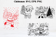 Christmas Santa Claus SVG design | Christmas silhouette Product Image 1