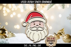 Santa Claus Ornament Laser Ready SVG |Holiday Laser SVG Product Image 1