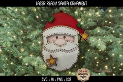 Santa Claus Face Ornament Laser Ready SVG |Holiday Laser SVG Product Image 2