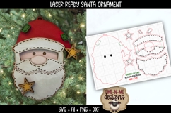 Santa Claus Face Ornament Laser Ready SVG |Holiday Laser SVG Product Image 1