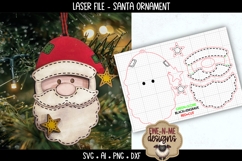 Santa Claus Face Ornament Laser Ready SVG |Holiday Laser SVG Product Image 1