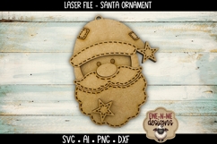 Santa Claus Face Ornament Laser Ready SVG |Holiday Laser SVG Product Image 3