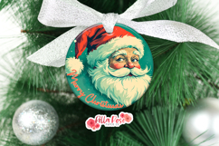 Retro Santa | Round Christmas Ornament Product Image 1