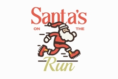 Santa&#039;s On The Run Funny Christmas T-shirt Product Image 1