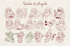 Vintage Hand-Drawn Christmas Illustrations| Line Art Clipart Product Image 2