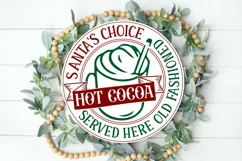 Santa's Choice Hot Cocoa SVG ,Christmas Round SVG Design Product Image 3