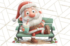 Santa’s Day Off Clipart PNG, Funny Christmas Illustrations Product Image 3