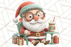 Santa’s Day Off Clipart PNG, Funny Christmas Illustrations Product Image 4