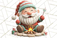 Santa’s Day Off Clipart PNG, Funny Christmas Illustrations Product Image 4