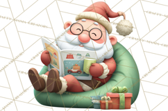 Santa’s Day Off Clipart PNG, Funny Christmas Illustrations Product Image 4
