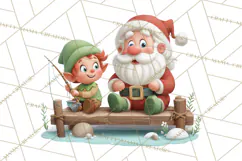 Santa’s Day Off Clipart PNG, Funny Christmas Illustrations Product Image 5