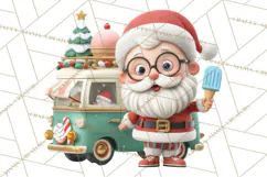 Santa’s Day Off Clipart PNG, Funny Christmas Illustrations Product Image 2