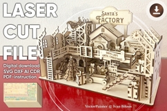Santa's Factory - laser cut file, Glowforge pattern SVG DXF Product Image 1