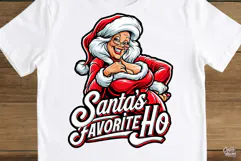 Santa's Favorite Ho Funny Mrs Claus Christmas PNG Product Image 4