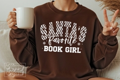 Santas Favorite Book Girl SVG PNG - Christmas Book Lover Product Image 1