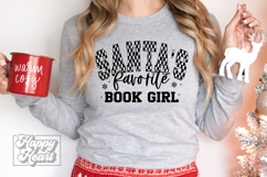 Santas Favorite Book Girl SVG PNG - Christmas Book Lover Product Image 4