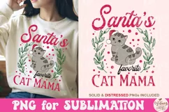 Santa's Favorite Cat Mama Png, Coquette Png Product Image 1
