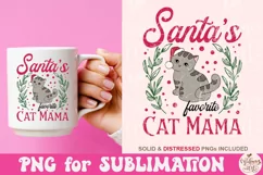 Santa's Favorite Cat Mama Png, Coquette Png Product Image 3