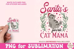 Santa's Favorite Cat Mama Png, Coquette Png Product Image 4