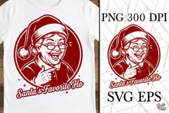 Santas Favorite Ho Mrs Claus Christmas SVG PNG Product Image 1