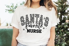 Santas Favorite Nurse SVG - Christmas Merry Nurse Claus Product Image 1